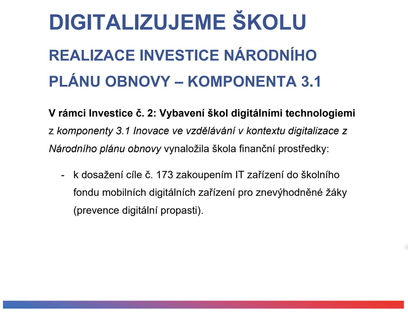 Digitalizujeme školu 1.